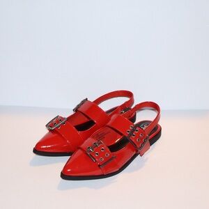 Double Buckle Slingback Flats